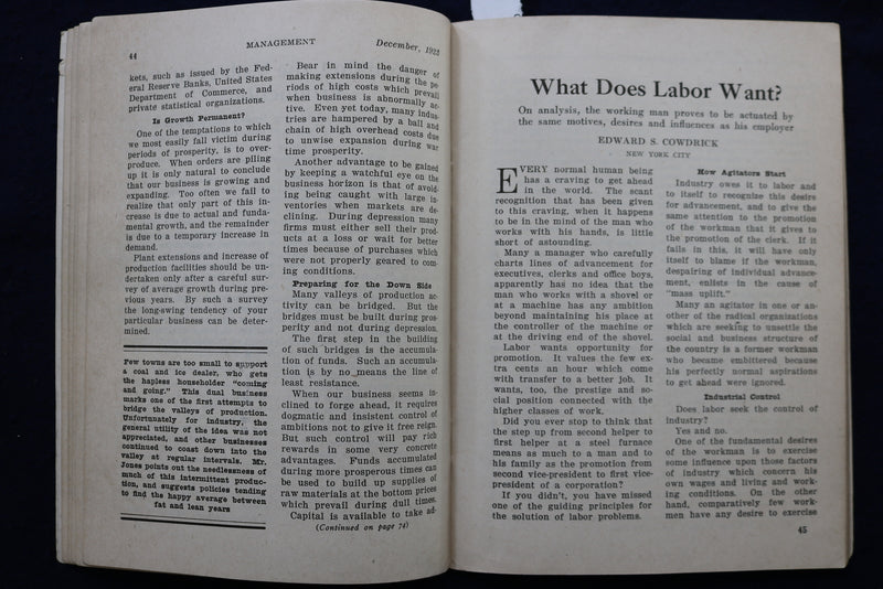 1923 DECEMBER MANAGEMENT MAGAZINE - K 789