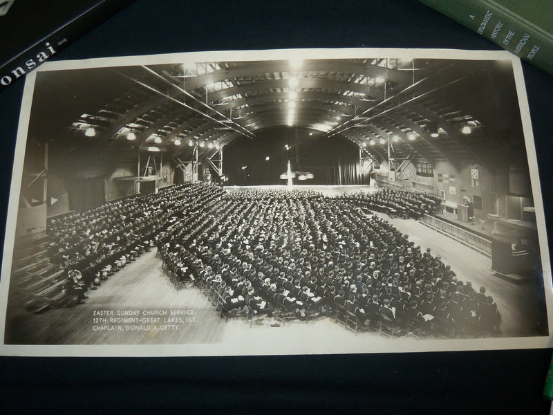 EASTER SUNDAY SERVICE WWII 12TH REGIMENT ILLUSTRATIONS PHOTO - J 6862