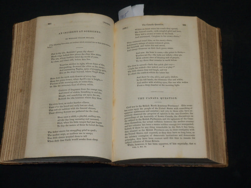 1837 UNITED STATES MAGAZINE & DEMOCRATIC REVIEW VOLUME - HAWTHORNE - KD 5932