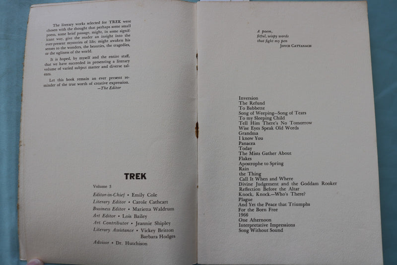 1967 TREK - LITERARY MAGAZINE - GEORGE PEABODY COLLEGE - K 3429