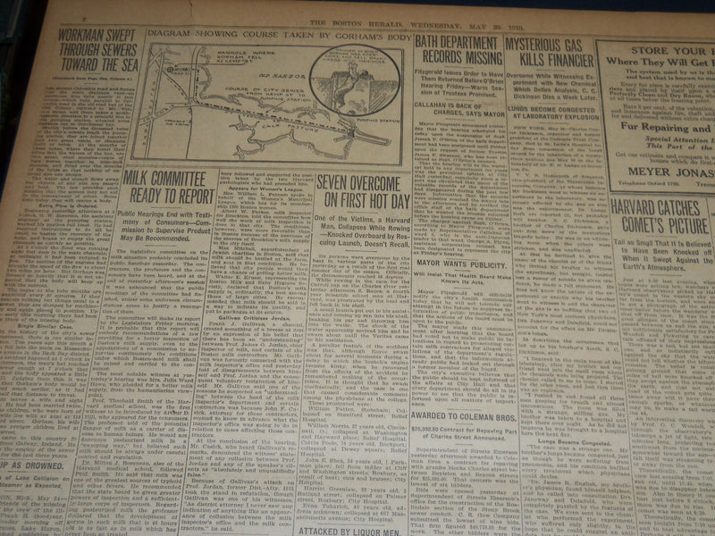 1910 MAY 25 THE BOSTON HERALD - CHARGE AGAINST LOCKHART NOL PROSSED - BH 336