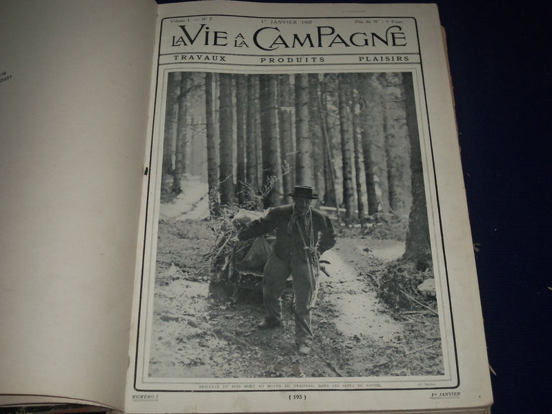 1907 LA VIE A LA CAMPAGNE FRENCH BOUND VOLUME - GREAT PHOTOS - KD 2317
