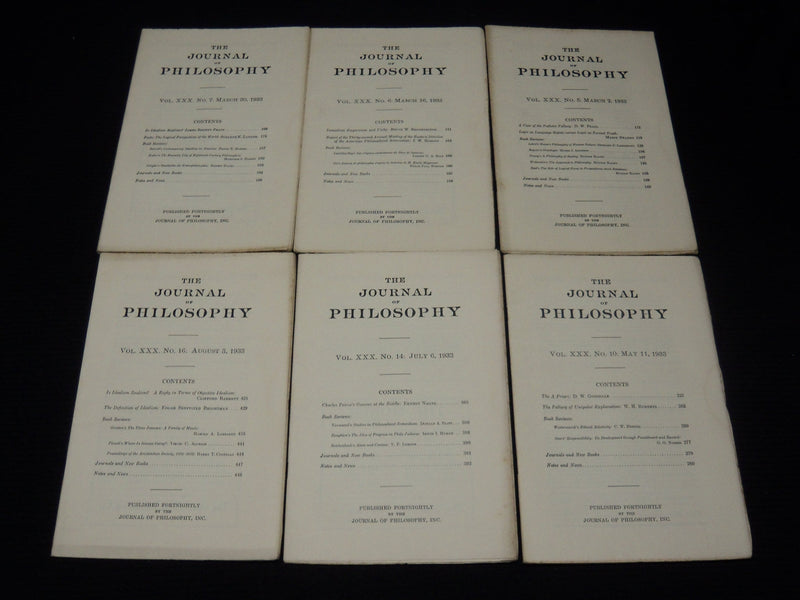 1933 THE JOURNAL OF PHILOSOPHY MAGAZINE LOT OF 20 ISSUES - WR 632B