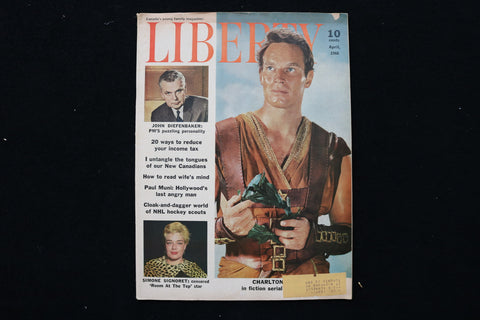 1960 APRIL LIBERTY MAGAZINE - CHARLTON HESTON COVER - E 24625