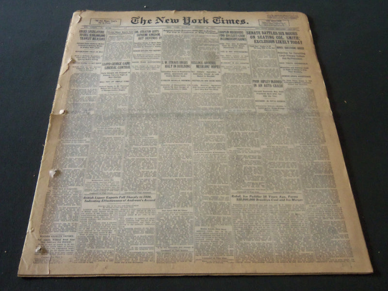 1927 JAN 20 NEW YORK TIMES - CHAPLIN RECEIVERS FIND $913,372 IN BANKS - NT 6369
