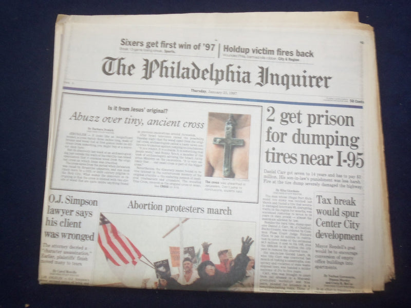 1997 JAN 23 PHILADELPHIA INQUIRER- 2 GET PRISON FOR DUMPING TIRES I-95 - NP 7162