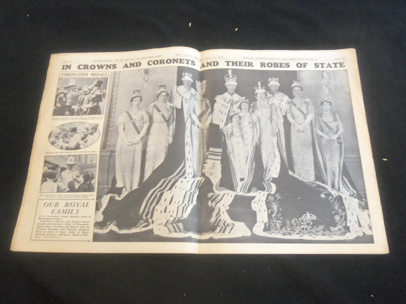 1937 MAY 15 DAILY MIRROR NEWSPAPER - LONDON -KING GEORGE VI & HIS QUEEN- NP 5753