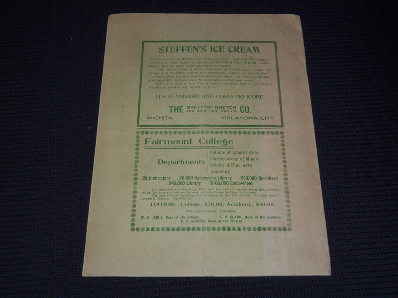 1907 MAY THE MESSENGER WICHITA HIGH SCHOOL COMMENCEMENT PROGRAM - J 7900