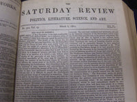 1862 SATURDAY REVIEW 2 BOUND VOLUMES - COMPLETE YR- PUBLISHED IN LONDON - R 1084