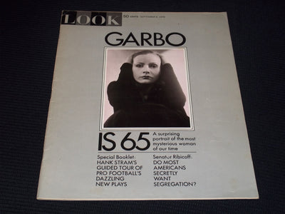 1970 SEPTEMBER 8 LOOK MAGAZINE - GRETA GARBO FRONT COVER - E 20303