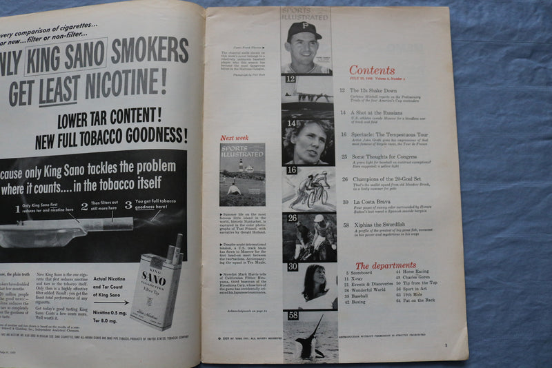 1958 JULY 28 SPORTS ILLUSTRATED MAGAZINE - FRANK THOMAS COVER - ST 5506J
