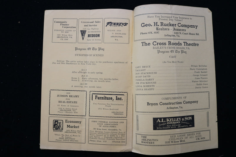 1946 CROSS ROADS THEATRE PROGRAM - TENTH ANNIVERSARY SEASON - LOT OF 2 - K 2458