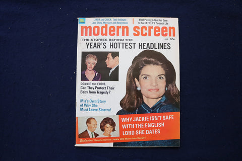 1968 JANUARY MODERN SCREEN MAGAZINE - JACKIE KENNEDY COVER - E 18542