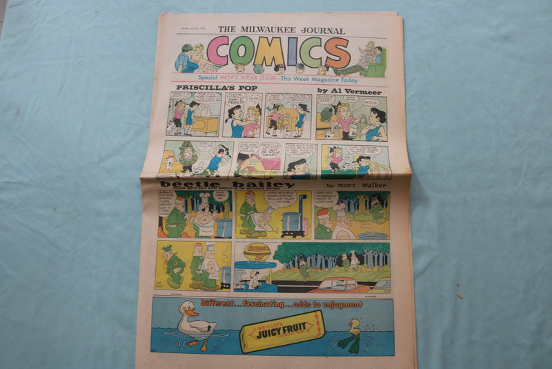 1963-1969 MILWAUKEE JOURNAL SUNDAY COLOR COMIC SECTIONS - LOT OF 3 - NP 9177