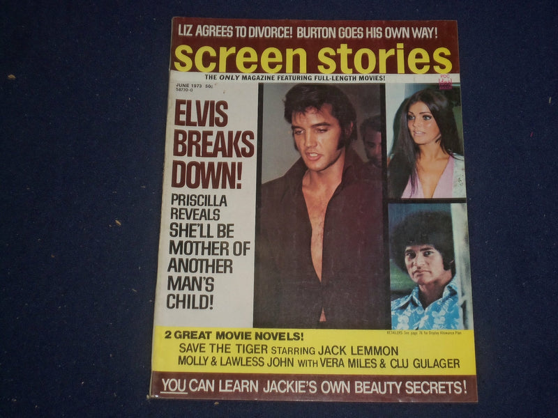 1973 JUNE SCREEN STORIES MAGAZINE - ELVIS PRESLEY - PHOTOS & STORIES - ST 5907