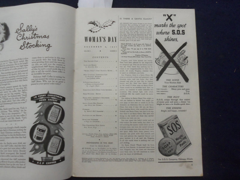 1937 DECEMBER 2 WOMAN'S DAY MAGAZINE - J 9783