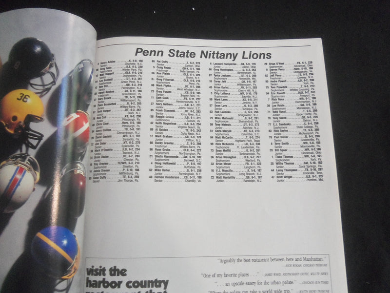 1990 NOVEMBER 17 FOOTBALL PROGRAM - NOTRE DAME UNIV VS PENN STATE UNIV - B 5534P