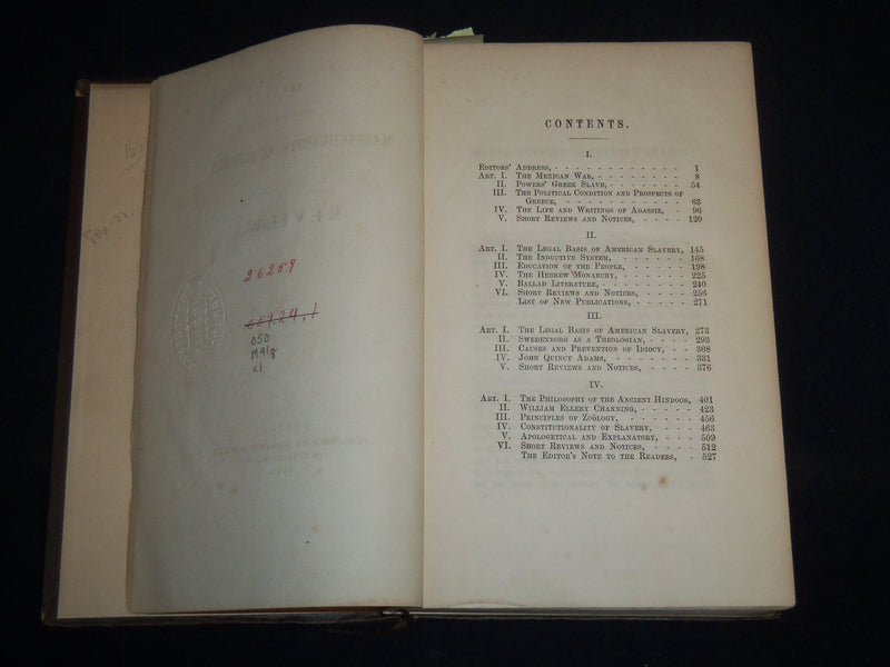 1849 THE MASSACHUSETTS QUARTERLY REVIEW BOUND VOLUME NO. 2 - KD 5633D