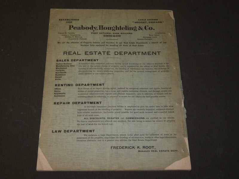 1905-1908 CHICAGO CENTRAL BUSINESS PROPERTY BOOK - SALES - LEASE - J 3670