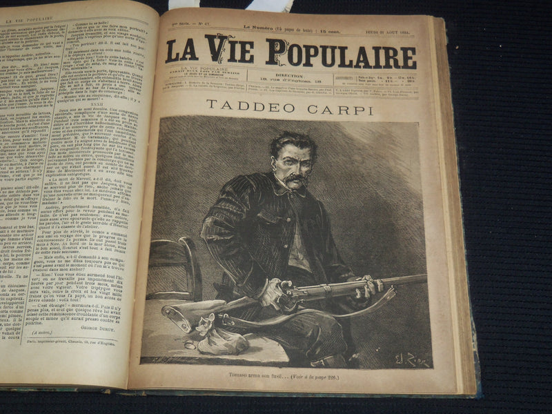 1884 JULY-SEPTEMBER LA VIE POPULAIRE FRENCH MAGAZINE BOUND VOLUME - R 89B