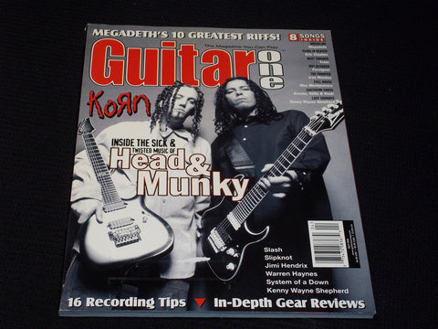 2000 APRIL GUITAR ONE MAGAZINE - KORN FRONT COVER - E 281