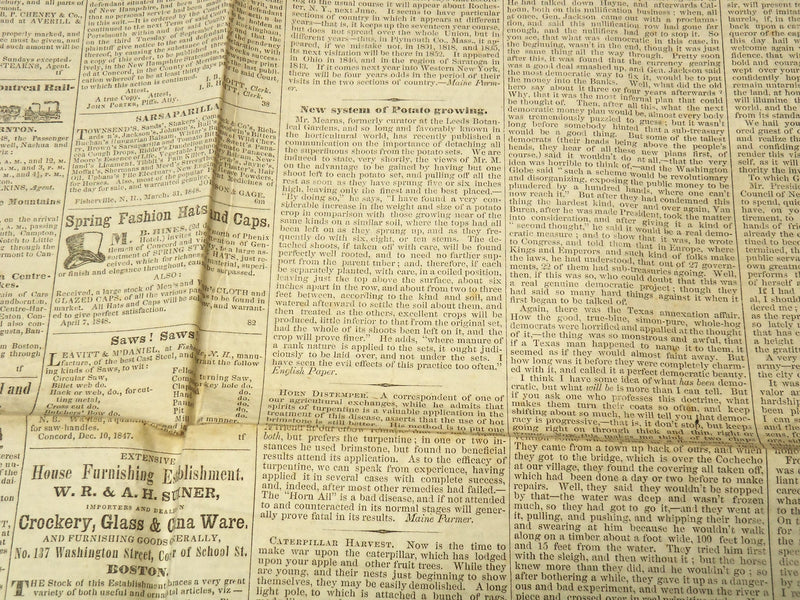 1848 JUNE 2 NEW HAMPSHIRE STATESMAN NEWSPAPER - HANS C. ANDERSEN - NP 3297F