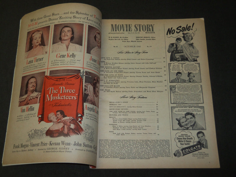 1948 OCTOBER MOVIE STORY MAGAZINE - FRANK SINATRA & KATHRYN GRAYSON - M 283