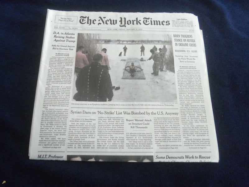2022 JANUARY 21 NEW YORK TIMES-BIDEN TOUGHENS STANCE ON RUSSIA IN UKRAINE CRISIS