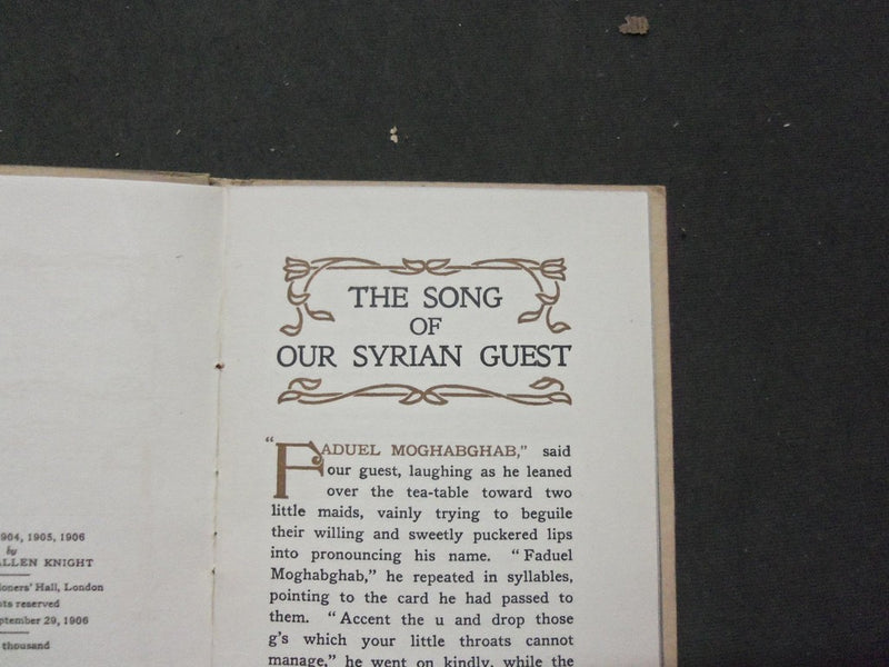 1906 THE SONG OF OUR SYRIAN GUEST BOOKLET W/ CASE WILLIAM ALLEN KNIGHT - J 5727
