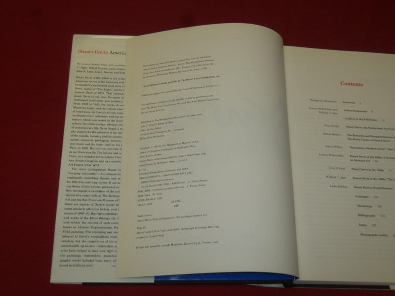1991 STUART DAVIS AMERICAN PAINTER HARDCOVER BOOK - NICE PRINTS - KD 5435