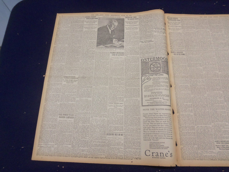 1920 JUNE 23 NEW YORK TIMES - LEADERS PLAN CONVENTION PROGRAM - NT 9123