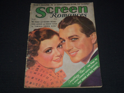 1936 MAY SCREEN ROMANCES MAGAZINE - JANET GAYNOR & ROBERT TAYLOR - E 16344