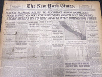 1926 SEPT 21 NEW YORK TIMES - NATION RUSHING RELIEF TO FL HOMELESS - NT 5291