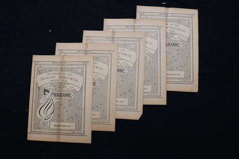 1901 HOWARD ATHENAEUM PROGRAMS - LOT OF 5 - BOSTON, MASSACHUSETTS - K 2275
