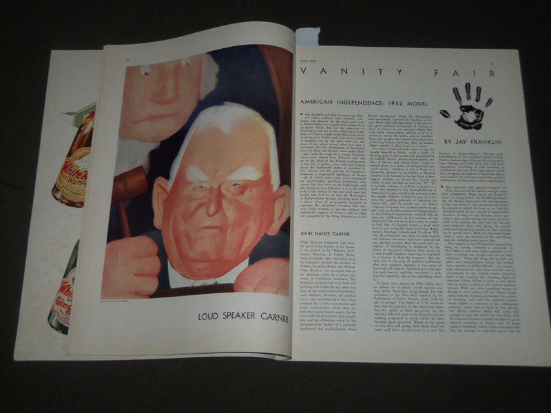 1932 JULY VANITY FAIR MAGAZINE - GREAT ILLUSTRATED COVER - COVARRUBIAS - F 434