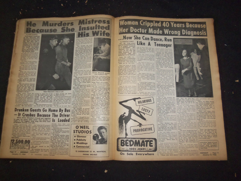 1966 JANUARY 17 MIDNIGHT NEWSPAPER - SON BURIES DAD ALIVE - NP 7358