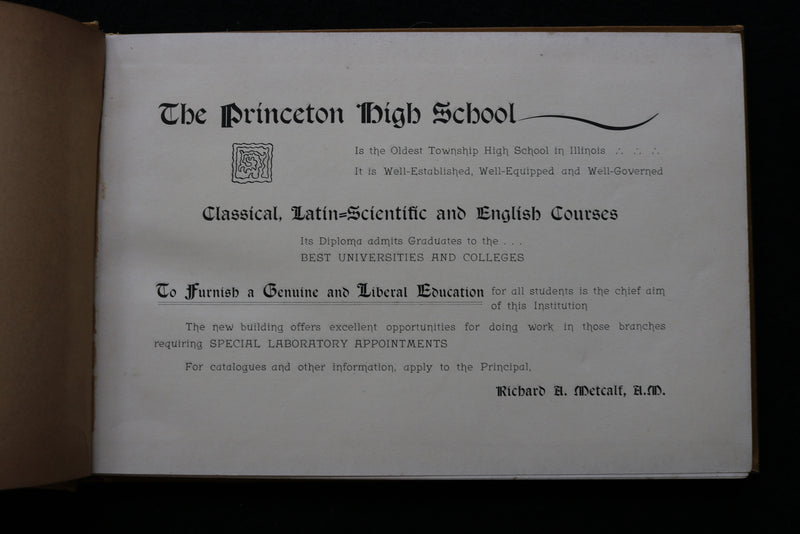 1895 MAY THE PRINCETONIA PRINCETON HIGH SCHOOL YEARBOOK- PRINCETON, IL - YB 3486