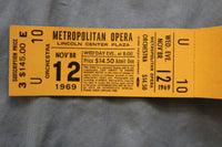 1969 METROPOLITAN OPERA UNUSED TICKETS - LOT OF 5 - K 3141