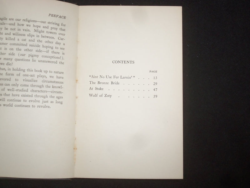 1926 THE CURTAIN RISES ON FOUR ONE-ACT PLAYS HARDCOVER BOOK BY B. INGE - KD 9260