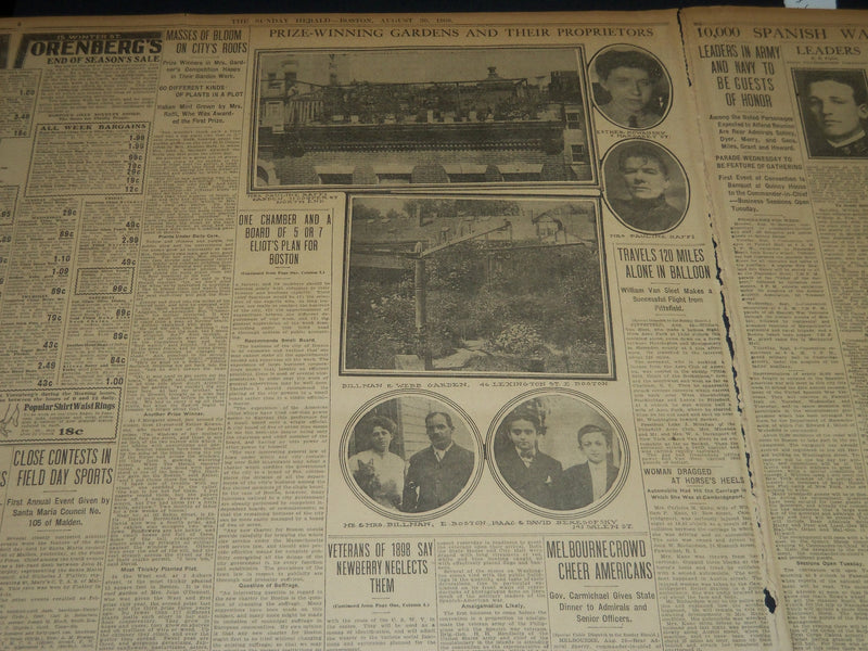 1908 AUGUST 30 THE BOSTON HERALD - CLEVELAND'S LAST MESSAGE TO NATION - BH 302
