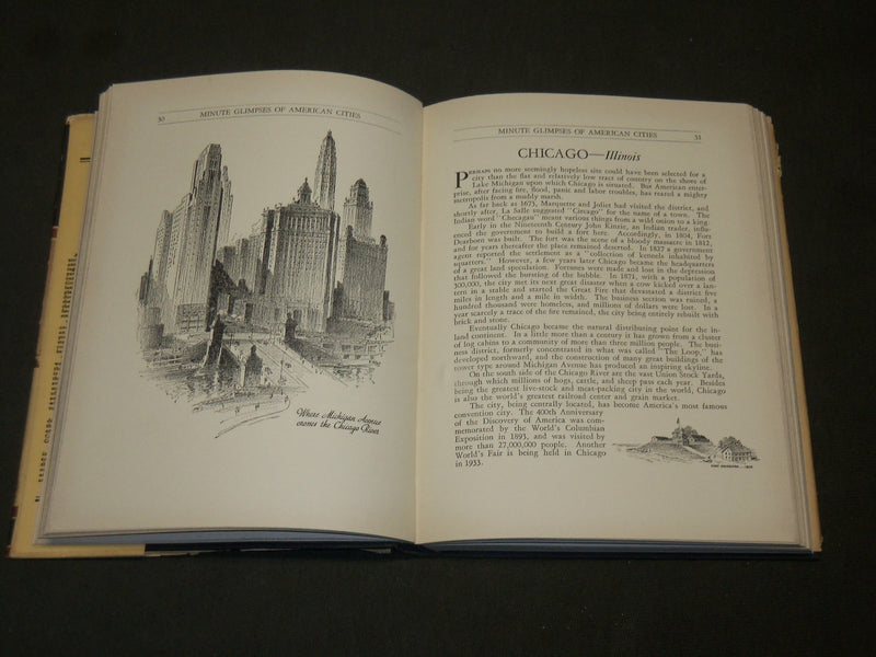 1933 MINUTE GLIMPSES OF AMERICAN CITIES BOOK BY HERBERT S. KATES - KD 6252