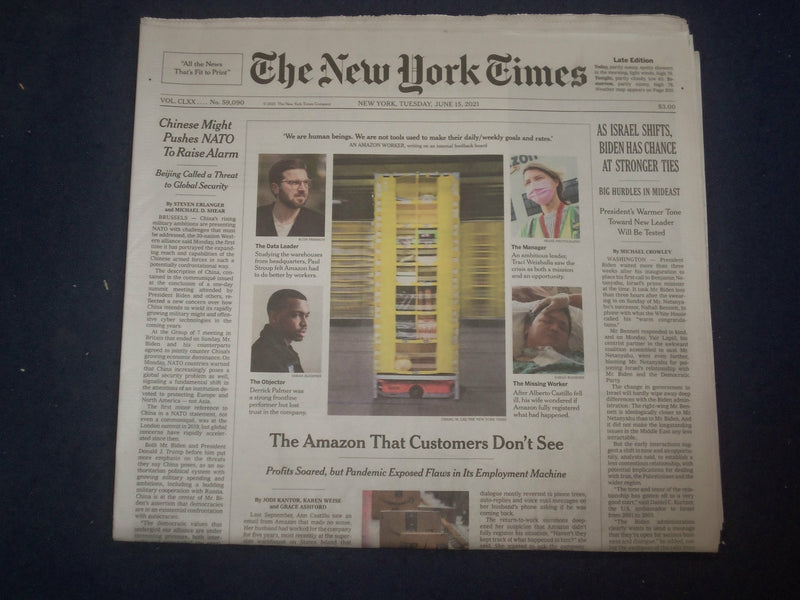 2021 JUNE 15 NEW YORK TIMES -AS ISRAEL SHIFTS, BIDEN HAS CHANCE AT STRONGER TIES