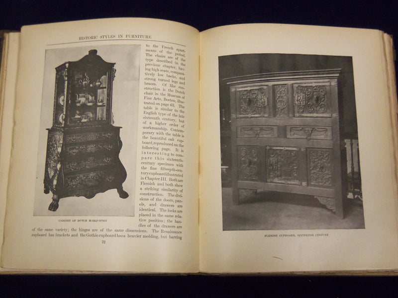 1905 HISTORIC STYLES IN FURNITURE BY VIRGINIA ROBIE BOOK ILLUSTRATIONS - KD 1716