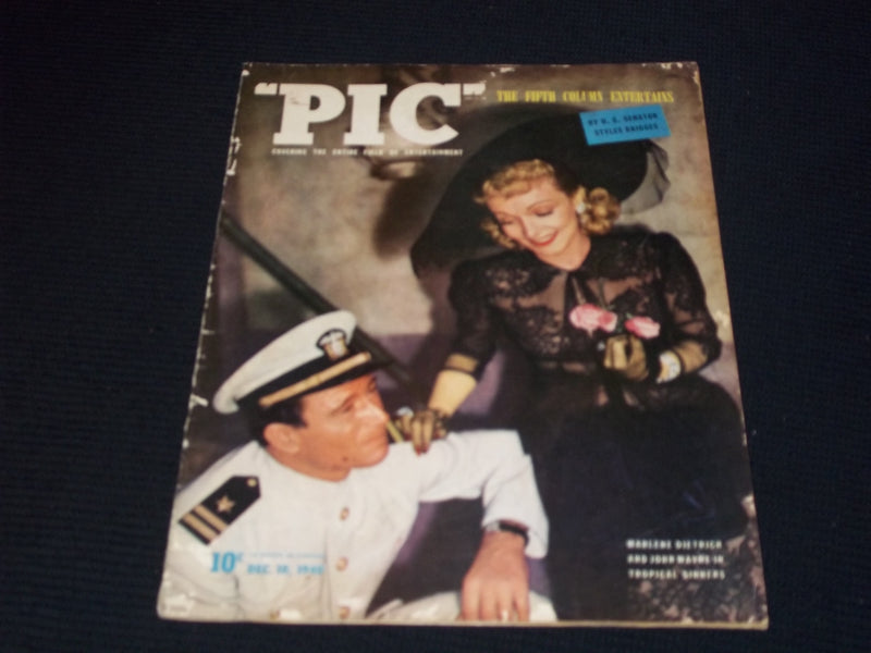 1940 DECEMBER 10 PIC MAGAZINE - MARLENE DIETRICH & JOHN WAYNE COVER - E 20544