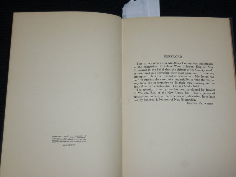 1926 CONSIDER MIDDLESEX COUNTY HARDCOVER BOOK BY SAMUEL CROWTHER - KD 7370