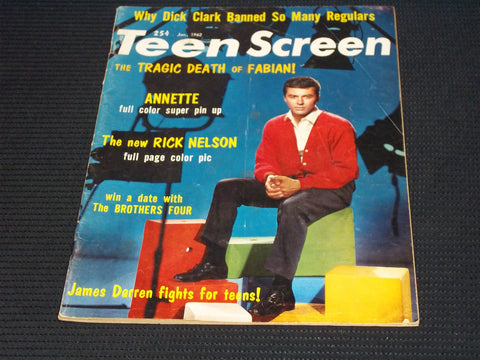 1962 JANUARY TEEN SCREEN MAGAZINE - JIMMY DARREN FRONT COVER - E 15033