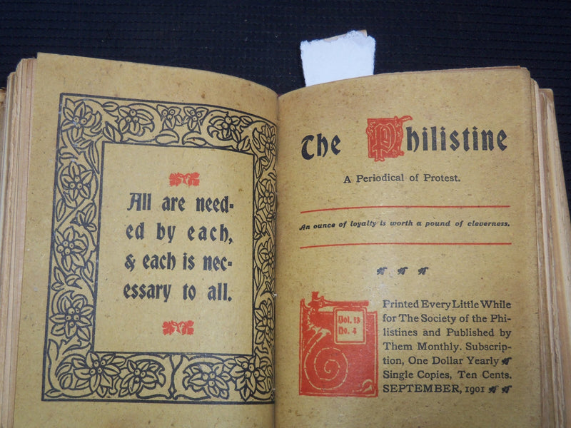 1901 JUNE-NOVEMBER THE PHILISTINE MAGAZINE VOLUME NO. XIII - KD 7672