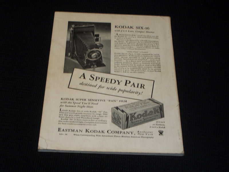 1934 JULY AMERICAN PHOTOGRAPHY MAGAZINE - NICE BEACH SUNSET FRONT COVER - E 7685