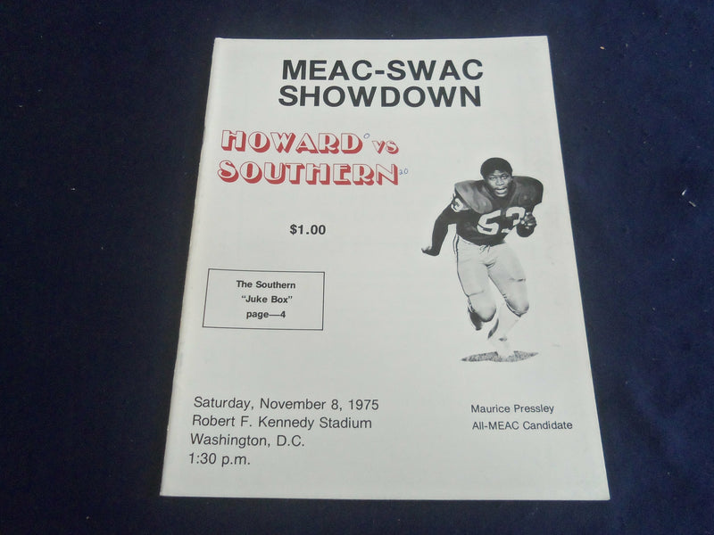 1975 NOV 8 MEAC-SWAC SHOWDOWN PROGRAM -HOWARD UNIV VS SOUTHERN UNIV - SP 1214D
