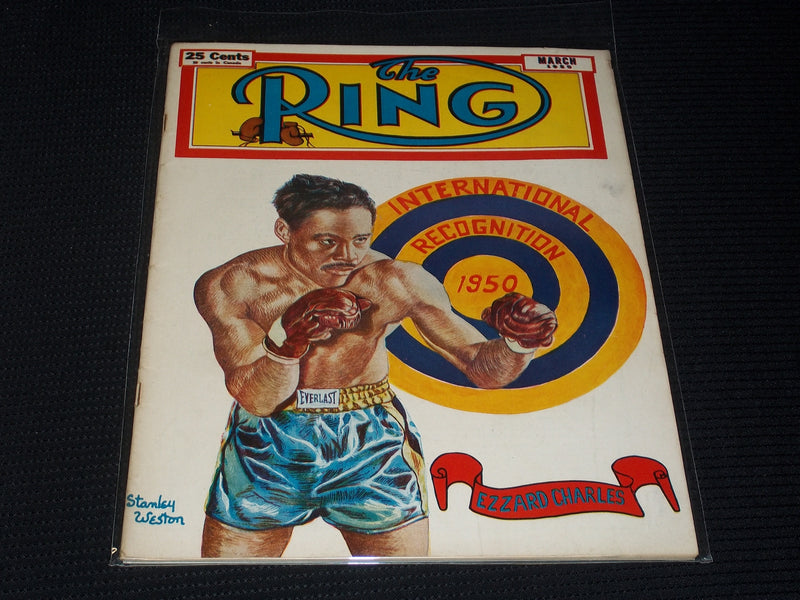 1950 MARCH THE RING MAGAZINE - EZZARD CHARLES FRONT COVER - E 4578
